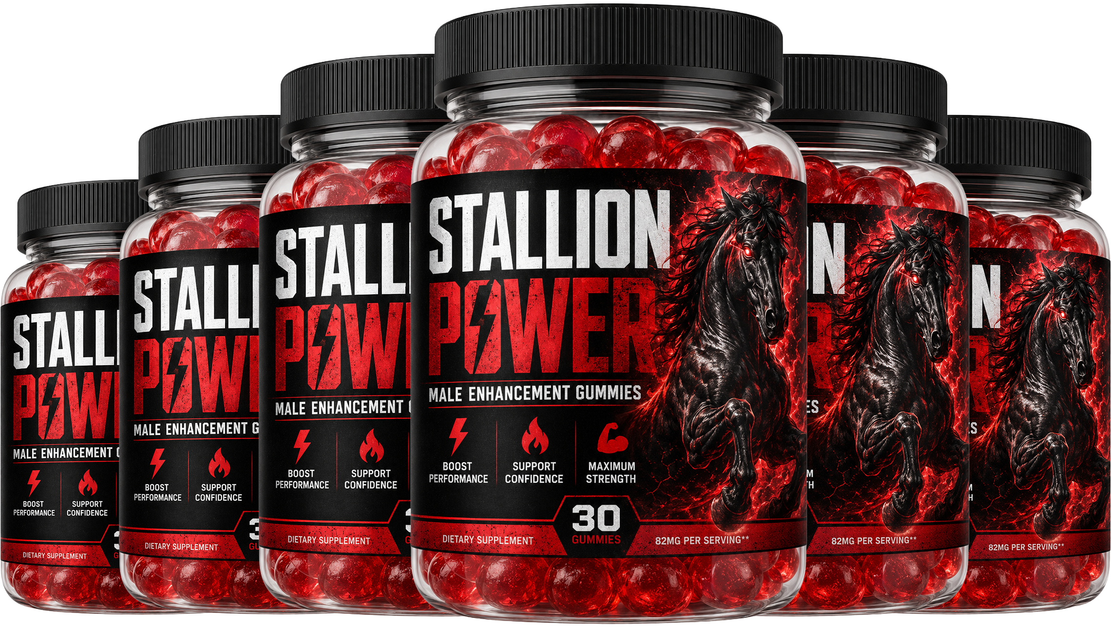 Stallion Power 6 Bottles Complete Men's Vitality Wellness Bundle